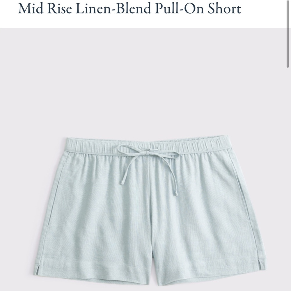 Abercrombie mid rise linen shorts